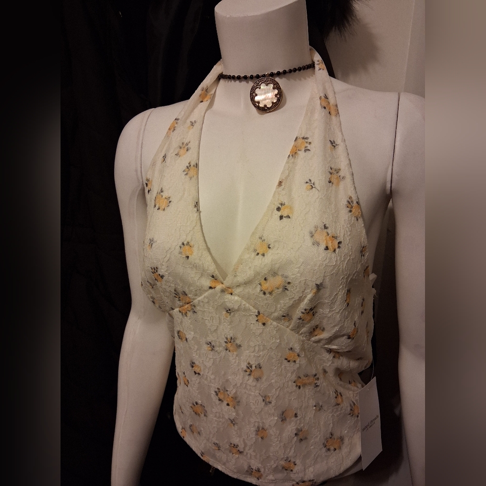 Floral Halter Lace Top